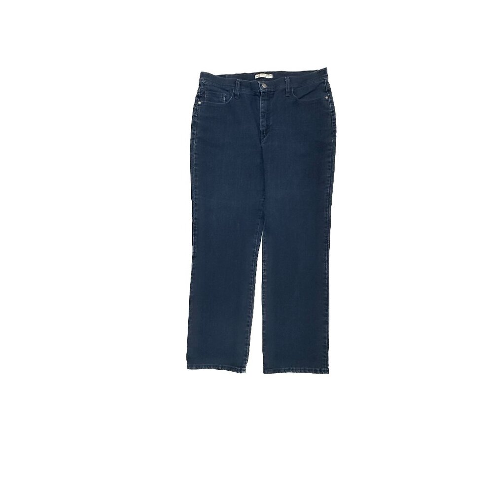 Lee Classic Fit Straight Leg At the Waist Women's size 16P Dark Blue Denim Jeans